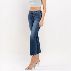 Lovervet Mid Rise Cropped Mini Bootcut Jeans Blue Size 27 NWT